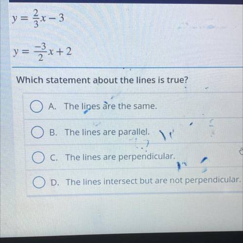 Which statement about the lines is true?