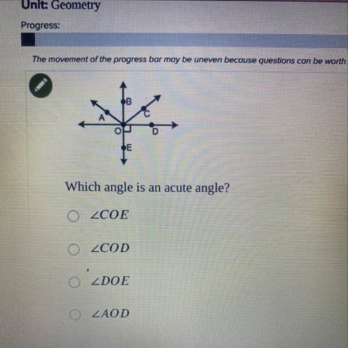 *
E
Which angle is an acute angle?
