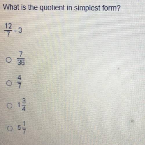 What is the quotient in simplest form