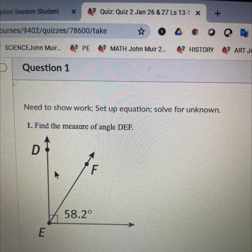 Find the measure for angle DEF