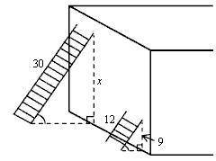 PLEASE HELP

The ladders shown below are standing against the wall at the same angle. How h