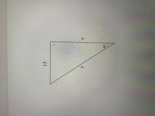 Find the values of x and y for the triangle PLEASE URGENT
