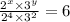 \frac{ {2}^{x}  \times  {3}^{y} }{  {2}^{4}  \times {3}^{2}  }  {}  = 6