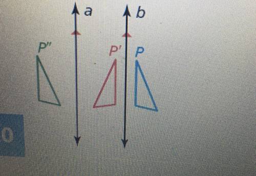 The distance between line A and line B is a 15 millimeters the preimage is reflected in line B then