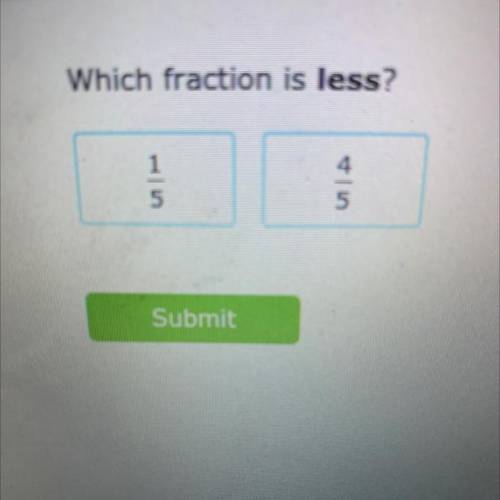 Which is fraction is less 1/5 4/5?