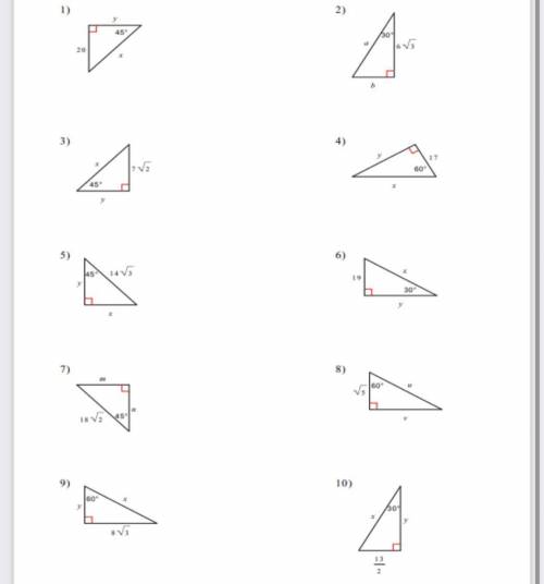 Find the missing side lengths leave your answers as radicals In simplest form.

*PLEASE HELP*