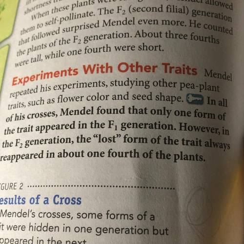 B. Compare and Contrast In Mendel's cross for

stem height, how did the plants in the
F2 generatio