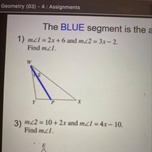 I need help on question 1 (geometry)