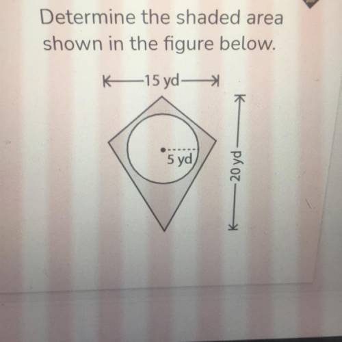 Determine the shaded area shown in the figure below.