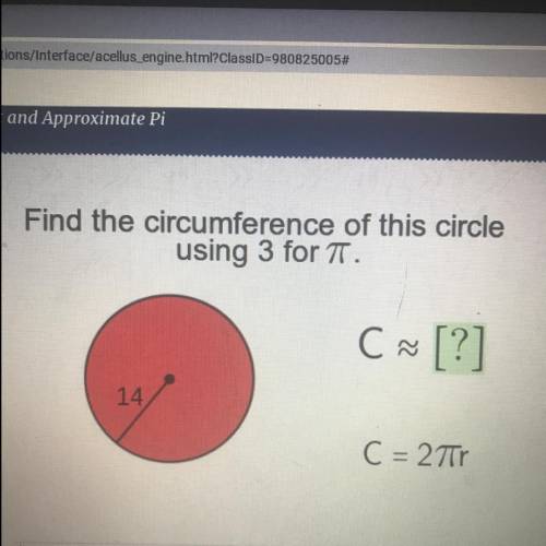 Find the circumference of this circle using 3 for TT.