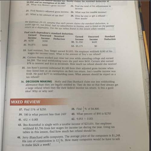 Needed help with 22-44 business math textbooks
