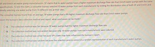 SP and Enrich are water pump manufacturers. SP claims that its water pumps have a higher maximum di