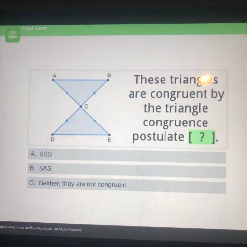 These triangles are congruent by the triangle HELP FAST