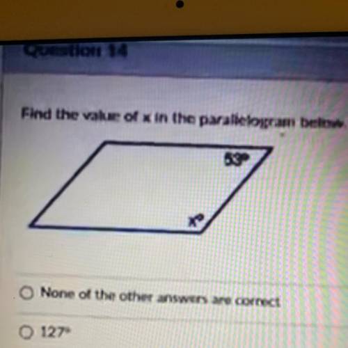 Find the value of x In the parallelogram below.