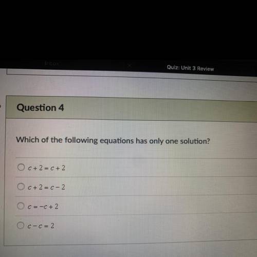 PLEASE HELP!!! Which of the following has only one solution