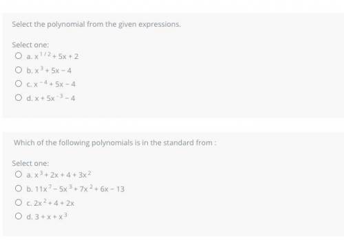 Select the polynomial from the given expressions.