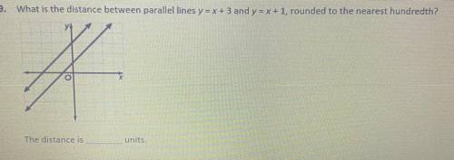 What is the distance between parallel line y= x+3 and y= x+1 rounded to the nearest hundredth