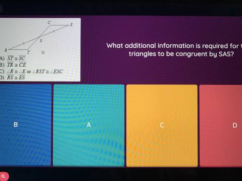 What additional information is required for the two triangles to be congruent by SAS