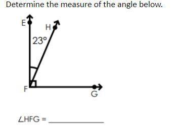 Determine the measure of the angle below.