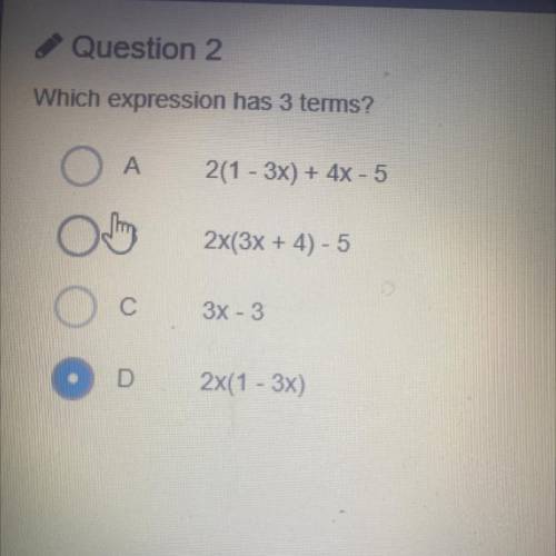 Which expression has 3 terms