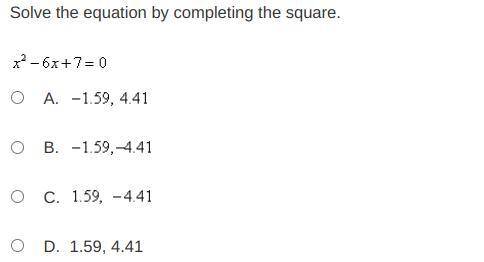 Complete the Square. I said it was D. Let me know if it's right. 10 points + brainliest