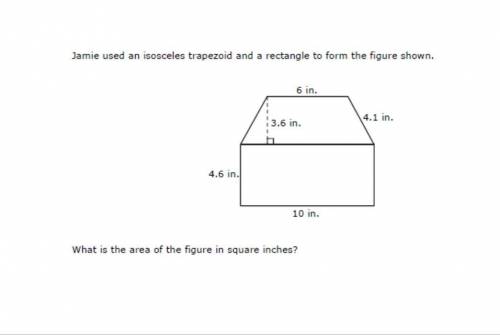 GIVING BRAINLIESTJamie used an isosceles trapezoid and a rectangle to form the figure shown. W