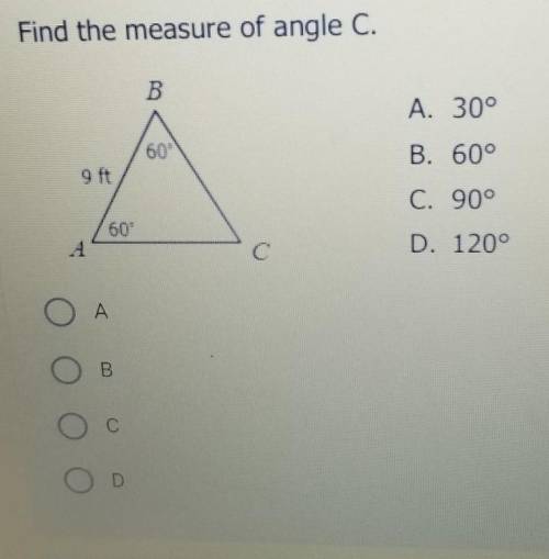 Find the measure of angle C.