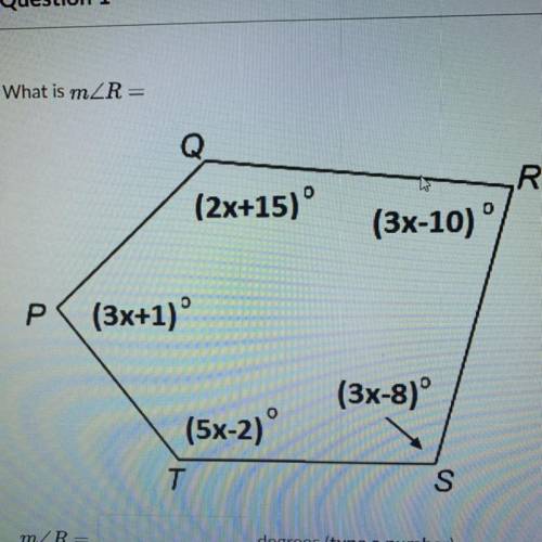 What is the measure of angle r