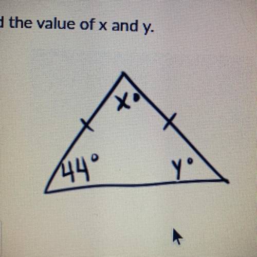 Find the value of x and y please help..