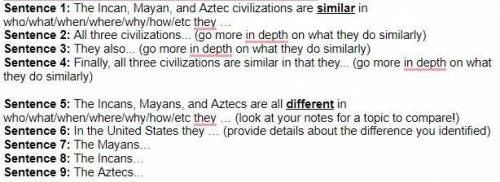 Describe 3 similarities and 1 difference between the Incas, Mayans, and Aztecs.