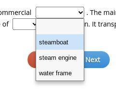 Select the correct answer from each drop-down menu.

Complete the passage about inventions in tran