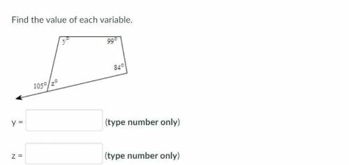 Find the value of each variable for y and z