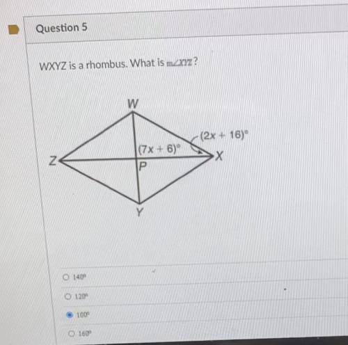 WXYZ is a rhombus. What is m