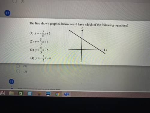 The line shown graphed below could have which of the following equations?