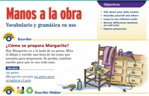 I need 10 sentences about margarita necesita in the picture plz help it due in 20!min