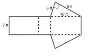 Use a net to find the surface area of the right triangular prism shown below
7,8,10,6