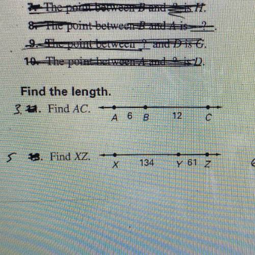 Find the length. What are the answers for these two?