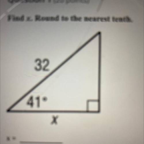 Find x. Round to the nearest tenth.
32
410
Х