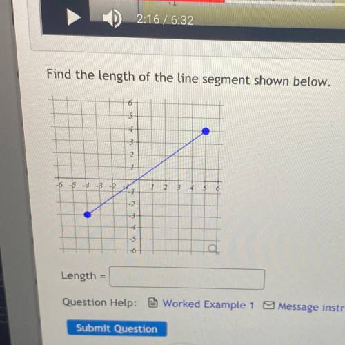 Find the length of the line segment shown below.