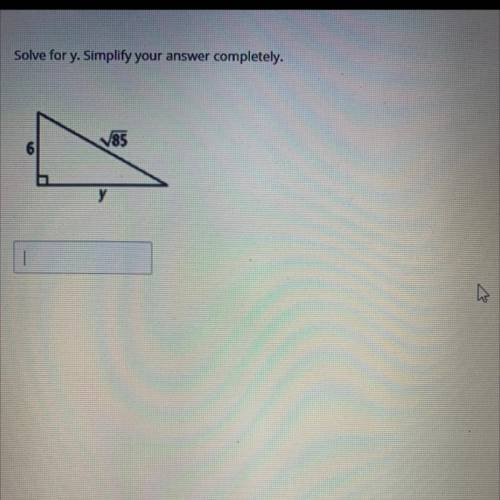 Solve for y. Simplify your answer completely