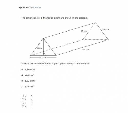 What are the dimensions of a triangular prism are shown in the diagram