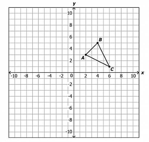 Point B of a triangle ABC is at (4,5). If triangle ABC is reflected about the x-axis and then trans