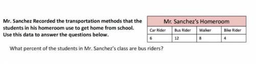 What percent of the students ride on the bus ?