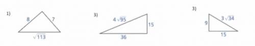 Are these triangle obtuse or acute using the pythagorean theorem?