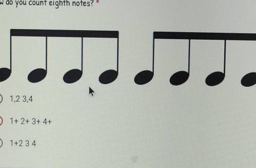 *Strings/ Music related*

How do you count eighth notes?*Photo included has question*Ignore which
