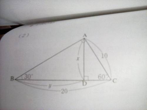 Find x and y (Pythagorean Theorem)