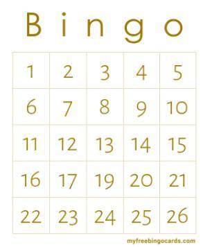 Pick 26 numbers for a bingo card
(online)