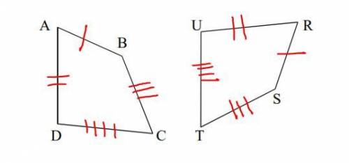 If ABCD is congruent RSTU, what side would have the same length as BC

A. RU
B. UT
C. ST
D. SR