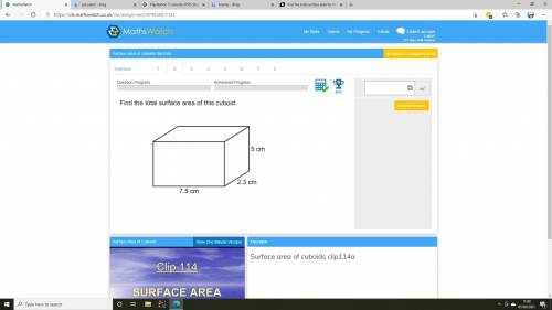 Find this total surface area of this cuboid