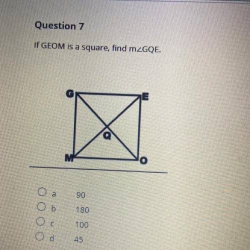 If GEOM is a square, find m2GQE.